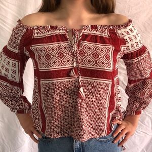 70s Style Off the Shoulder Top